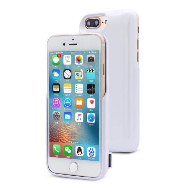 Wholesale iPhone 8 Plus / 7 Plus / 6s Plus / 6 Plus Dual Portable Power Charging Cover 7200 mAh (White)